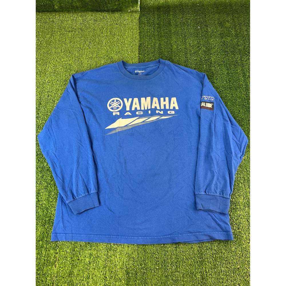 Yamaha Racing Long Sleeve T-Shirt Mens XL Blue GYTR Yamalube Graphic Tee